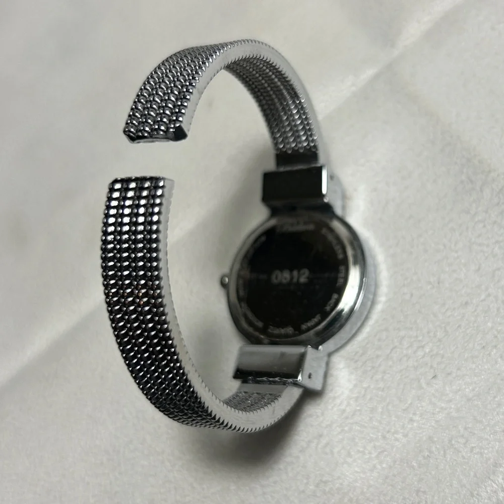 Blekon Woman's Watch Silver Tone Stainless Steel Back Hinged Needs Battery